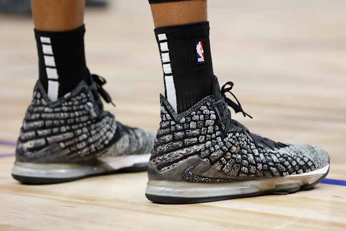 Boston Celtics center Robert Williams III wears the Nike LeBron 17 'Man in the Arena' sneakers against the Detroit Pistons on February 4, 2022.